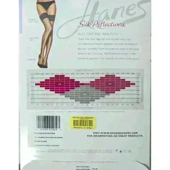 3 Pair Hanes Silk Reflections Lace Top Thigh Highs Sheer Toe Black/Nude Sz AB - Picture 4 of 7